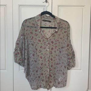 Sheer floral blouse